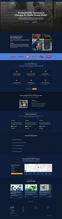 Scrolling preview of website template