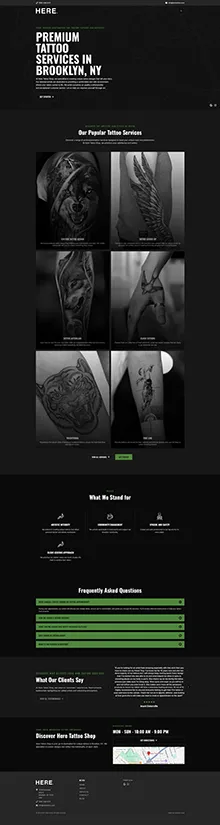 Tattoo Studio Template Screenshot